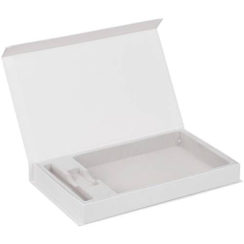 Коробка Horizon Magnet с ложементом под ежедневник, флешку и ручку, белая фото 2