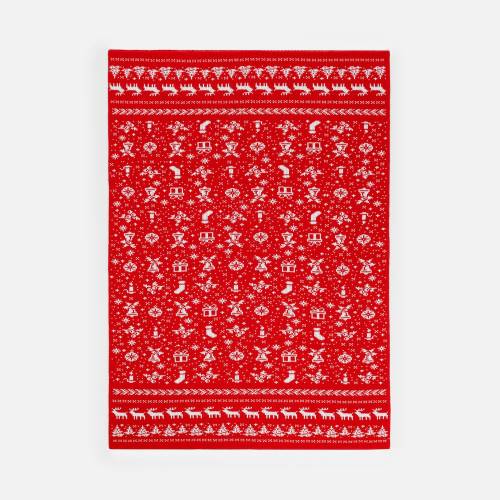 Плед Holidale, красный с молочным фото 5