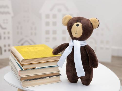 Мягкая игрушка Beastie Toys, мишка с белым шарфом фото 6