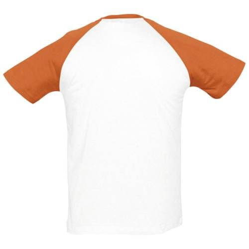 Футболка мужская двухцветная Funky 150, белая с оранжевым фото 3