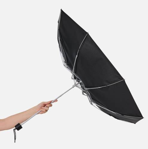 Зонт складной Light, черный фото 8