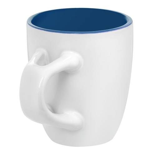 Кофейная кружка Pairy с ложкой, синяя с белой фото 5