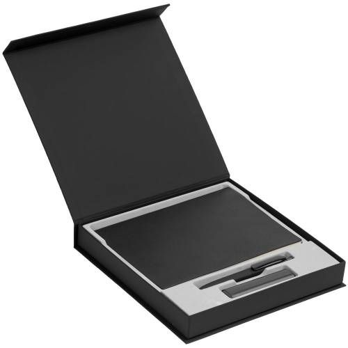 Коробка Memoria под ежедневник, аккумулятор и ручку, черная фото 4