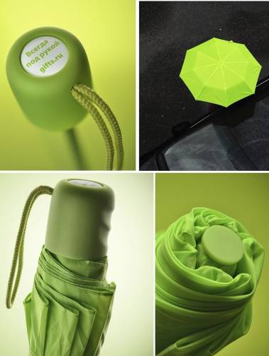 Зонт складной Basic, зеленый фото 6