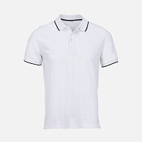 Рубашка поло унисекс Palermo, белая с темно-синим