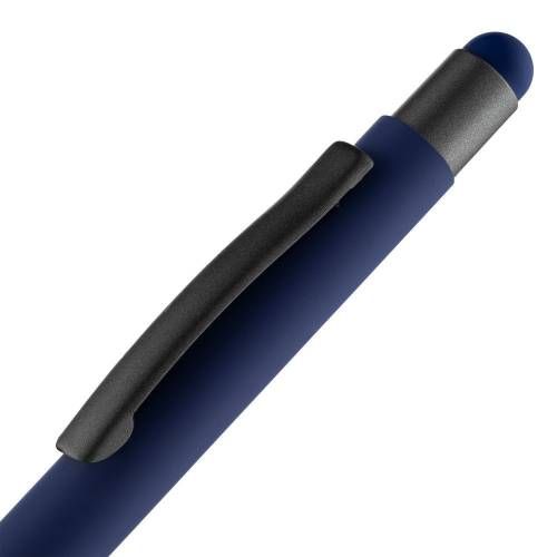 Ручка шариковая Digit Soft Touch со стилусом, синяя фото 6