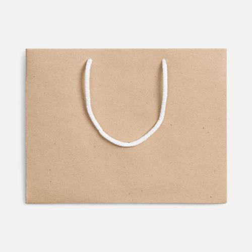 Пакет бумажный Stor, неокрашенный с белыми ручками фото 3