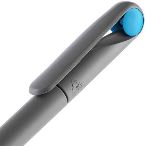 Ручка шариковая Prodir DS1 TMM Dot, серая с голубым фото 6