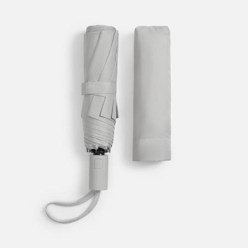 Зонт складной Cloudex, светло-серый фото 5