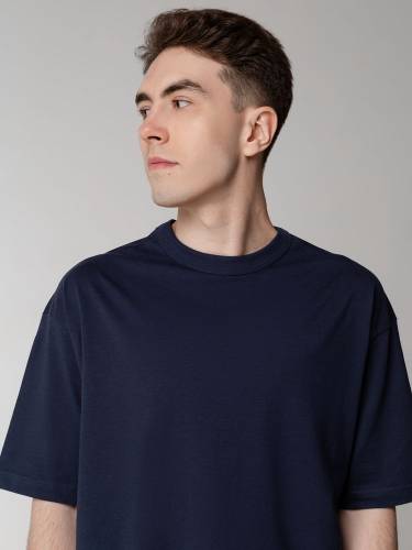 Футболка оверсайз мужская Boxy Men, синяя (джинс) фото 6