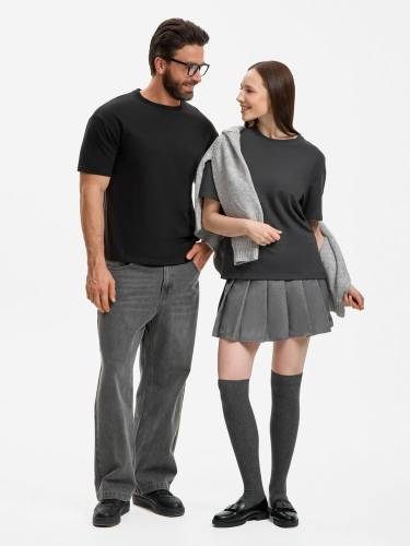 Футболка унисекс Durington, темно-серая (графит) фото 13