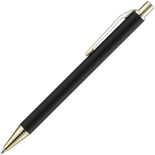 Ручка шариковая Lobby Soft Touch Gold, черная фото 3
