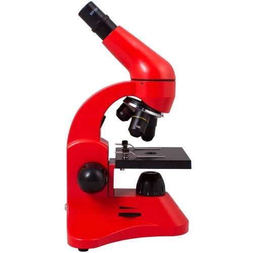 Монокулярный микроскоп Rainbow 50L с набором для опытов, красный фото 4