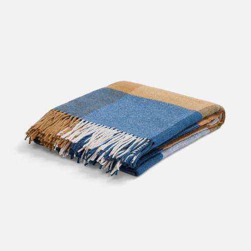 Плед Fleco, синий с коричневым фото 3