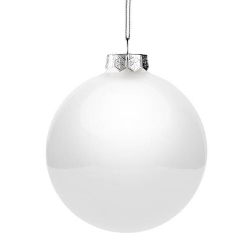 Елочный шар Finery Gloss, 10 см, глянцевый белый фото 3