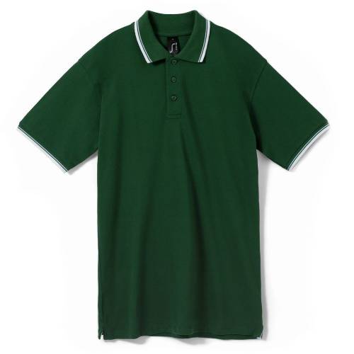 Рубашка поло мужская с контрастной отделкой Practice 270, зеленый/белый фото 2