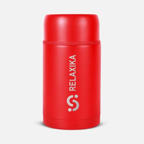 Термос для еды Relaxika 1000, красный фото 2