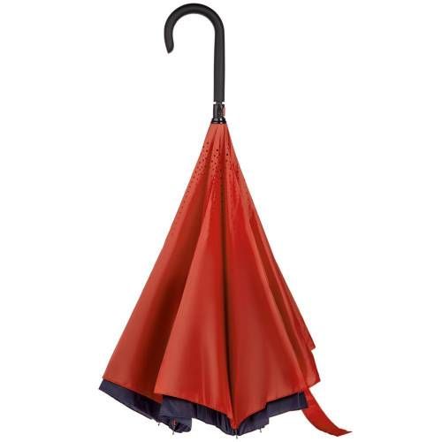 Зонт наоборот Style, трость, сине-красный фото 2