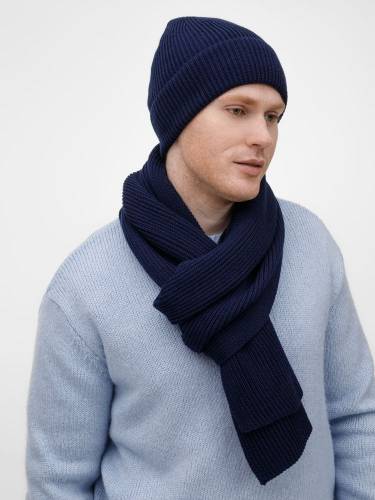 Шарф Nobilis Mono, темно-синий фото 8