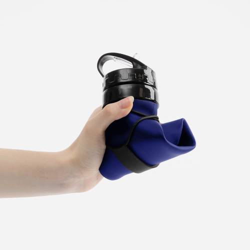 Складная бутылка для воды Langfossen, синяя фото 8