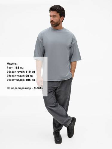 Футболка унисекс оверсайз T1, серая фото 5