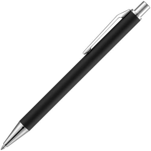 Ручка шариковая Lobby Soft Touch Chrome, черная фото 4