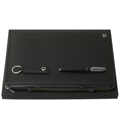 Набор Hugo Boss: папка, брелок и ручка, черный фото 2