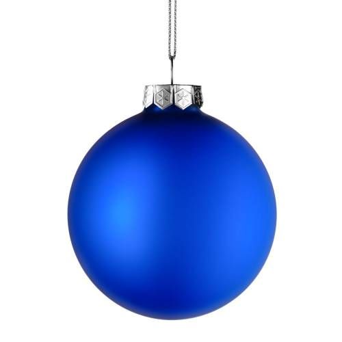 Елочный шар Finery Matt, 10 см, матовый синий фото 3