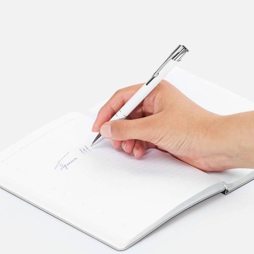 Ручка шариковая Keskus Soft Touch, белая фото 6