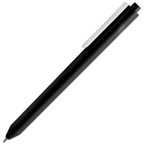 Ручка шариковая Pigra P03 Mat, черная с белым фото 4