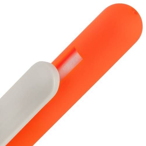 Ручка шариковая Swiper Soft Touch, неоново-оранжевая с белым фото 5