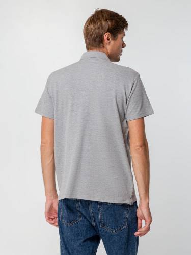 Рубашка поло мужская Spring 210, серый меланж фото 7