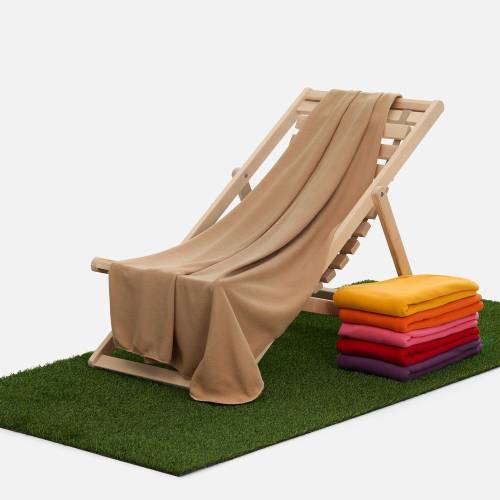 Флисовый плед Warm&Peace, бежевый фото 7