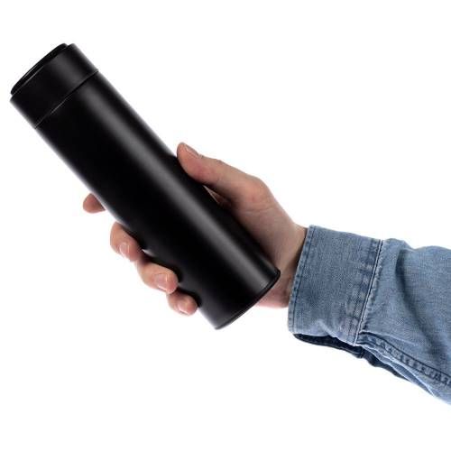 Смарт-бутылка с заменяемой батарейкой Long Therm, черная фото 8