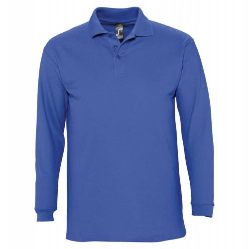 Рубашка поло мужская с длинным рукавом Winter II 210 ярко-синяя фото 2