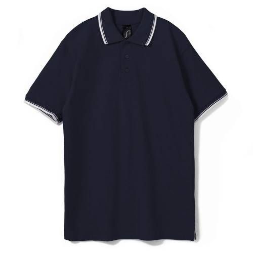 Рубашка поло мужская с контрастной отделкой Practice 270, темно-синий/белый фото 2