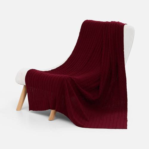 Плед Tressa, темно-красный фото 2