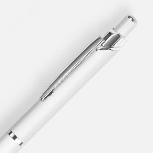 Ручка шариковая Chromos Soft Touch, белая фото 4