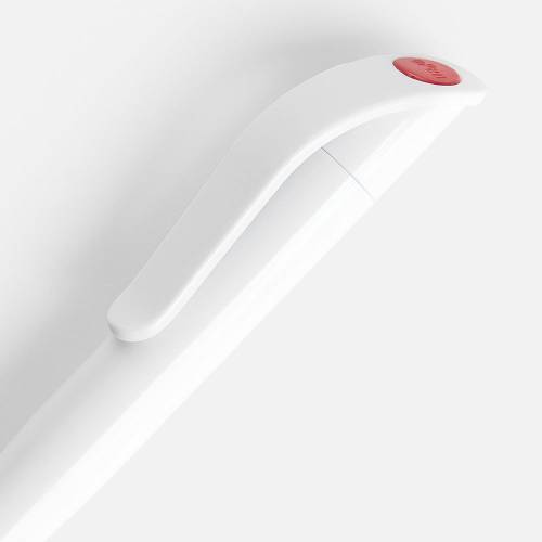Ручка шариковая Grip, белая с красным фото 4