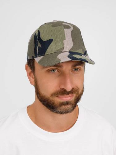 Бейсболка Buffalo, зеленый камуфляж фото 6