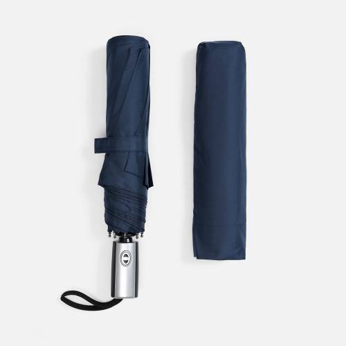 Зонт складной Fiber, темно-синий фото 6
