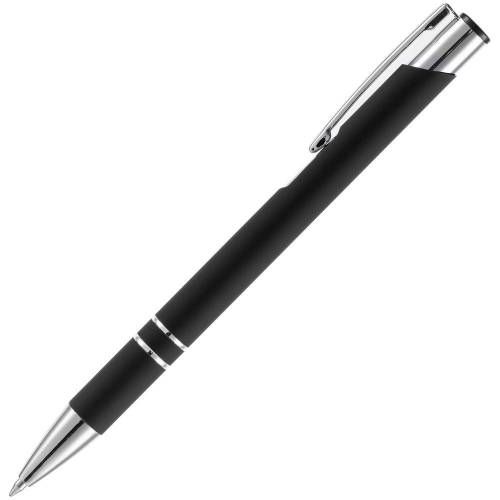Ручка шариковая Keskus Soft Touch, черная фото 3