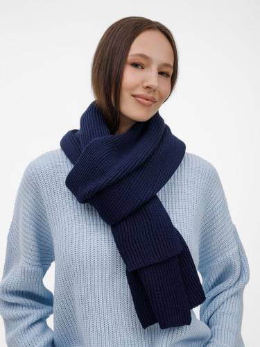 Шарф Nobilis Mono, темно-синий фото 7