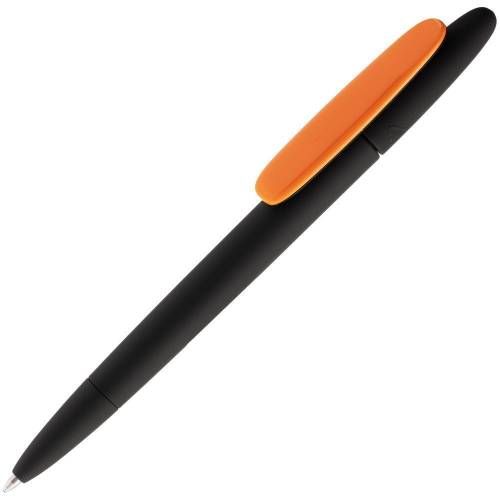 Ручка шариковая Prodir DS5 TRR-P Soft Touch, черная с оранжевым фото 2