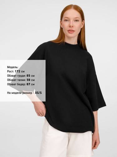 Футболка оверсайз унисекс T9, черная фото 6