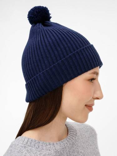 Шапка Catch Match с помпоном, темно-синяя фото 8 Шапка Catch Match с помпоном, темно-синяя фото 8