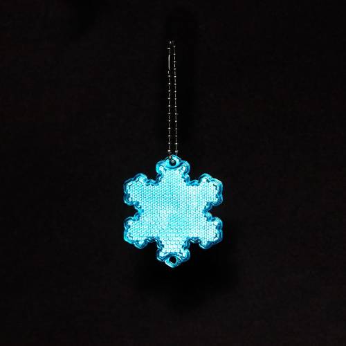 Пешеходный светоотражатель с цепочкой «Снежинка», синий фото 4