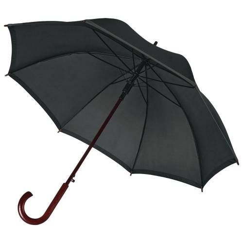Зонт-трость светоотражающий Reflect, черный фото 2
