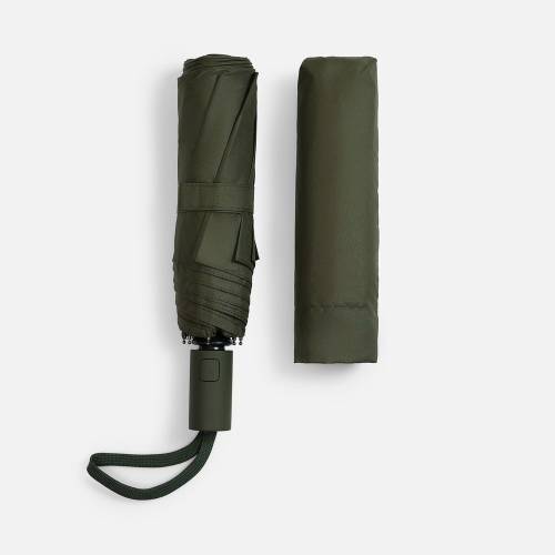 Зонт складной Cloudex, зеленый (хаки) фото 5