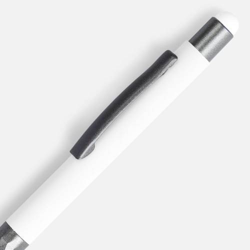 Ручка шариковая Digit Soft Touch со стилусом, белая фото 4